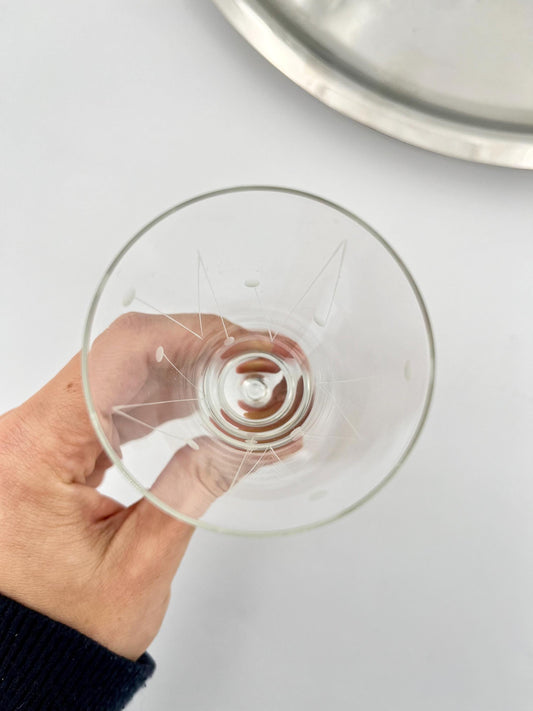 Holmegaard Clausholm Glass set of 6 by Per Lütken, Denmark, 1950s