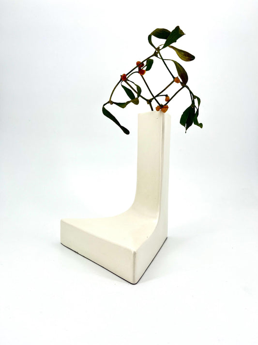 White Ceramic Vase by Parravicini, Italy 1970