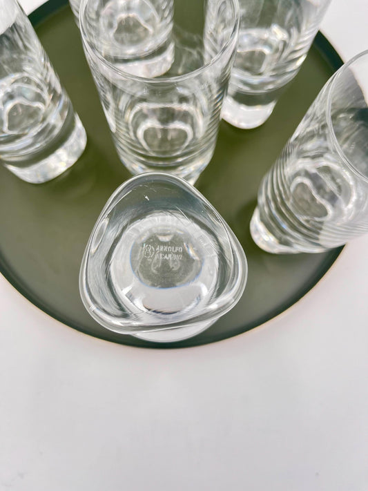 "Pitagora" High Tumbler Glass Set by Marco Zanuso for Arnolfo Di Cambio, Italy, 1970s