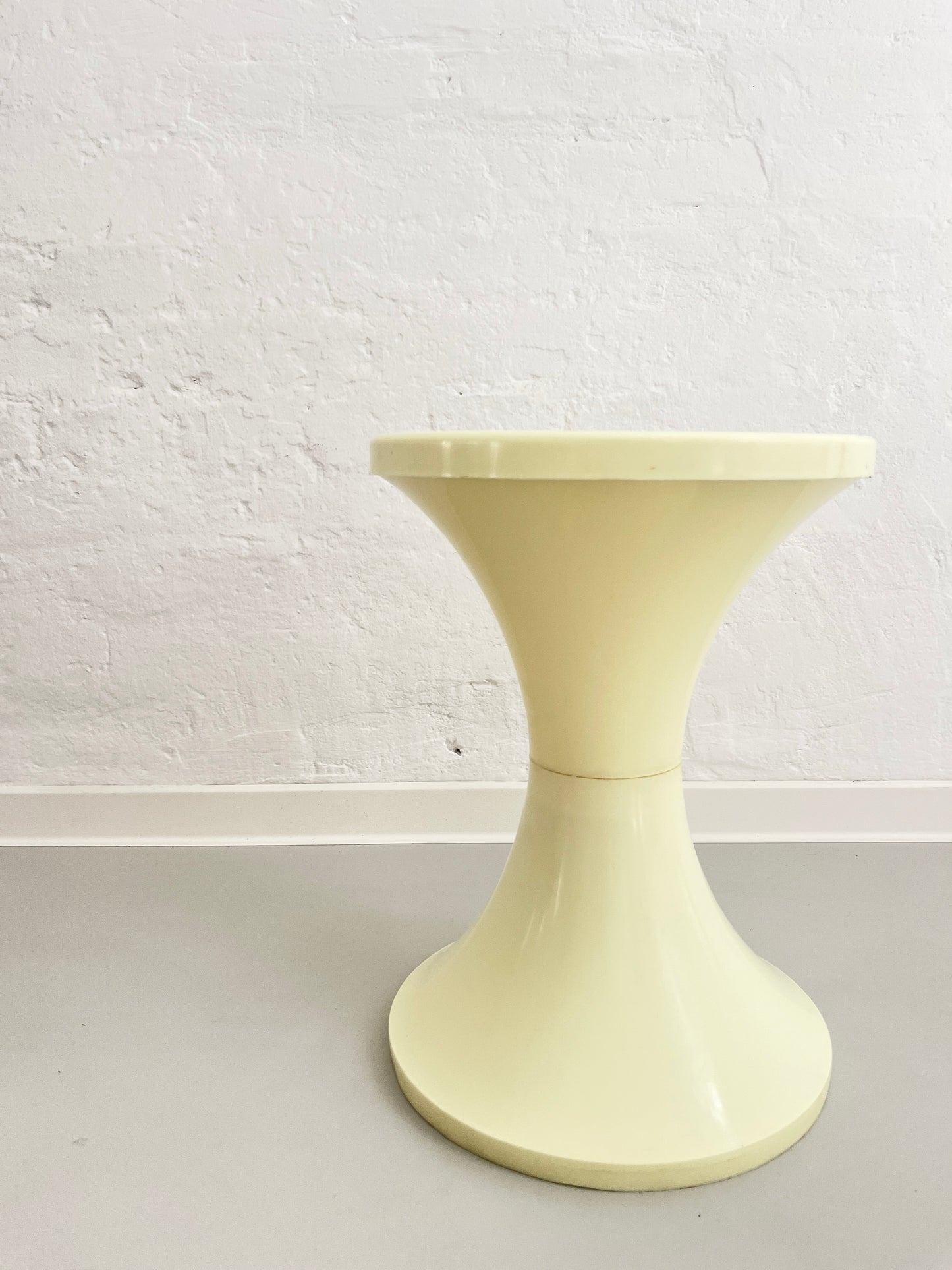 GDR Space Age Tulip Storage Stool, Butter Yellow, 1970s