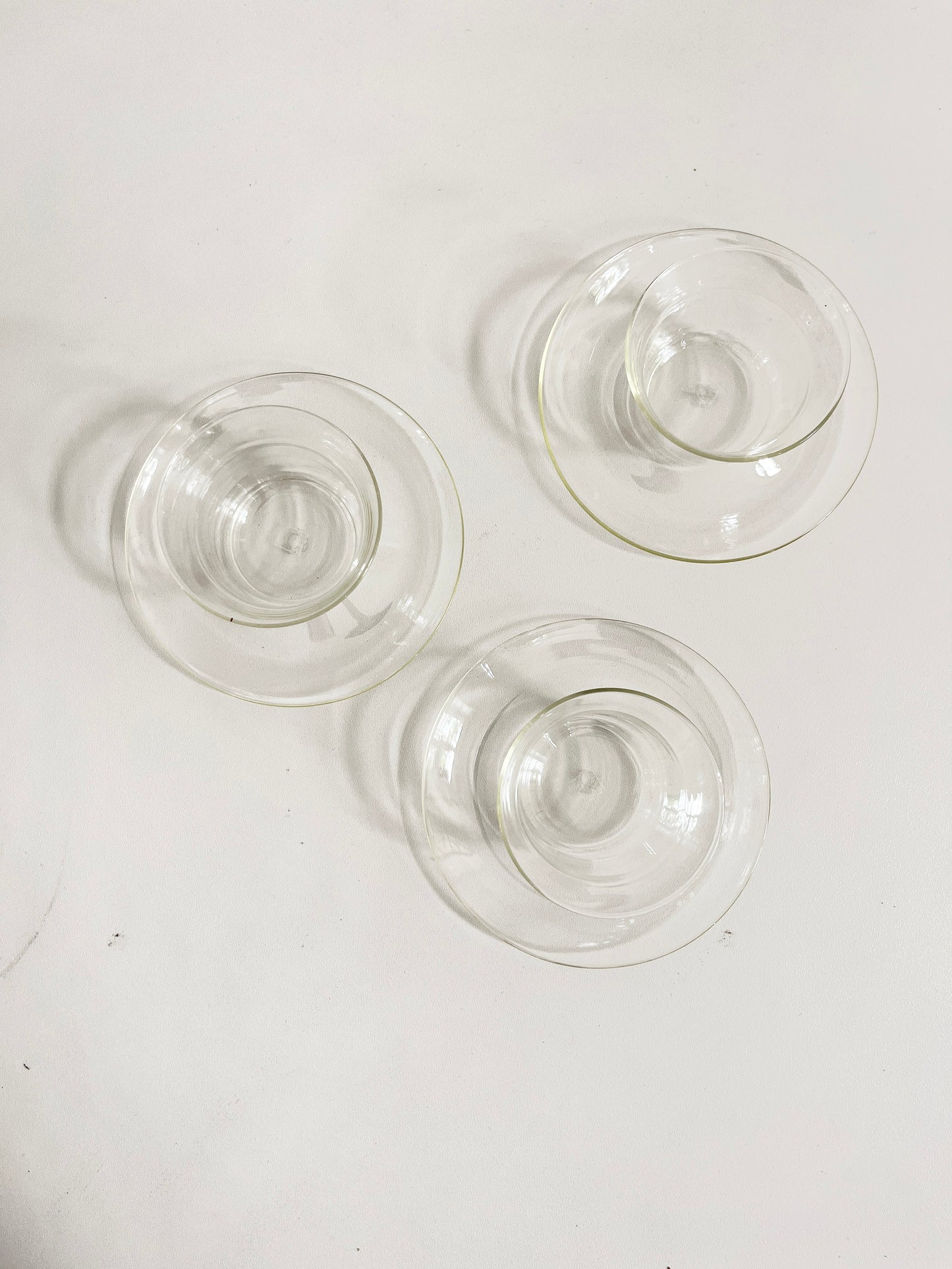 Borosilicate Glass Tea Cups, Set of 3, Jena Schott, GDR, 1960s
