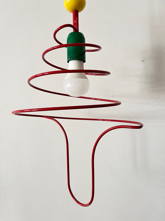 Spiral Coloured Pop Art Pendant Light, ESTO Austria, 1980