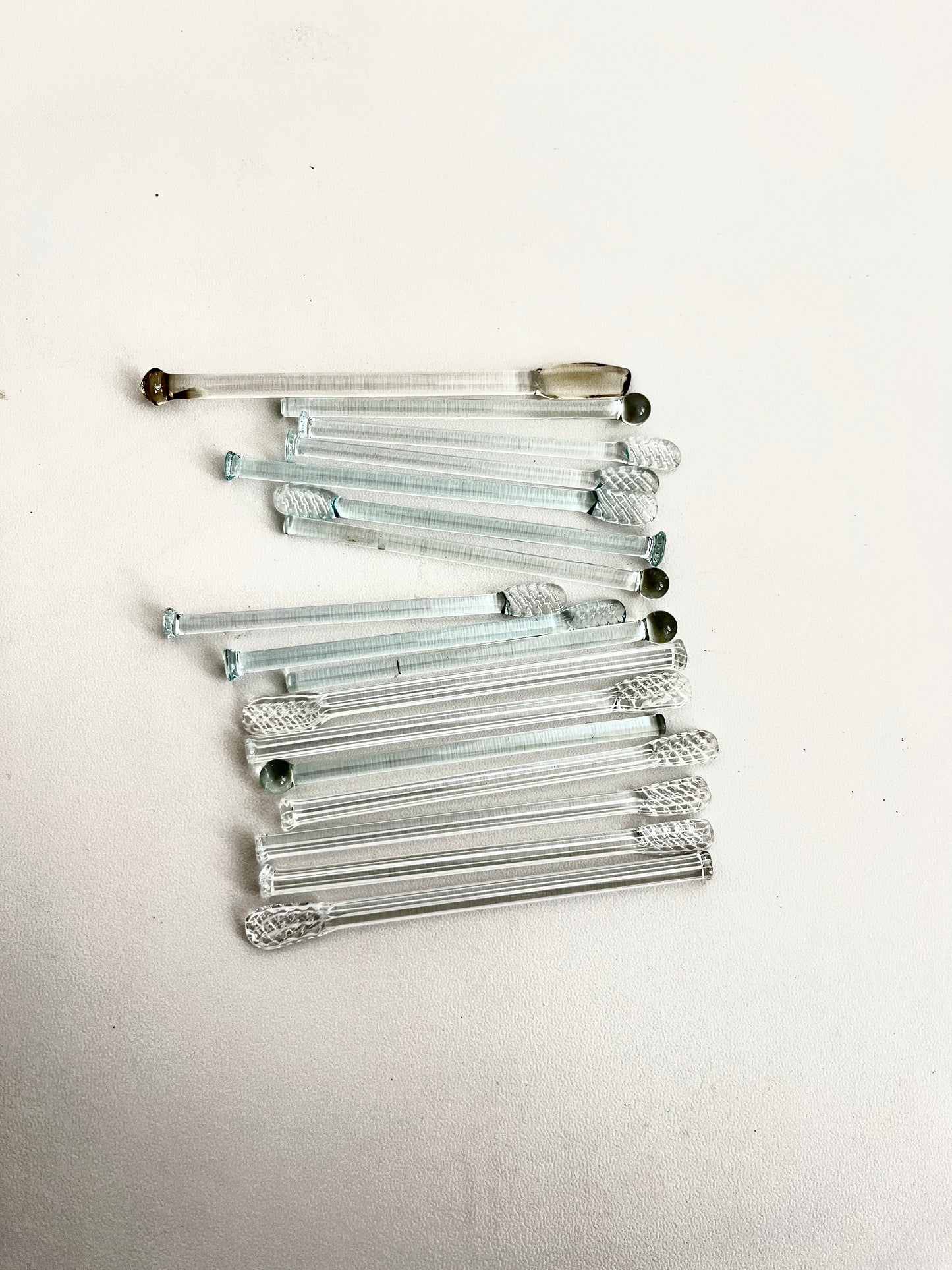 Vintage glass swizzle sticks, 1950s