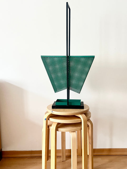 Green and black Metal Umbrella Stand, Rockabilly Style, 1950s