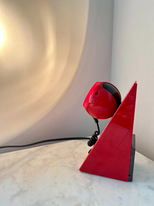 Brilliant Leuchten Space Age Magnetic Table Lamp, Red, Germany, 1980s