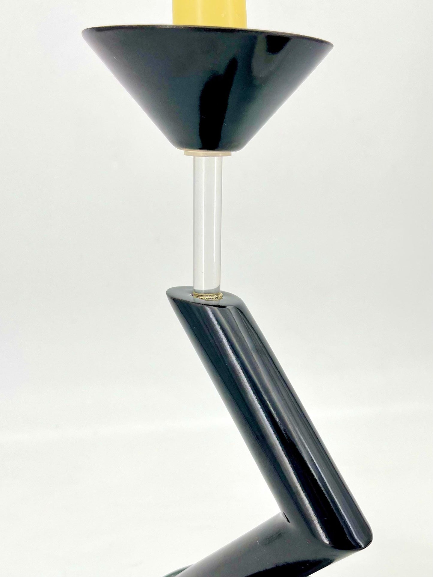 Schwarzer Keramik-Kerzenhalter im Space-Age-Stil von Oberhoffer Nr. 1497, Deutschland, 1970er Jahre