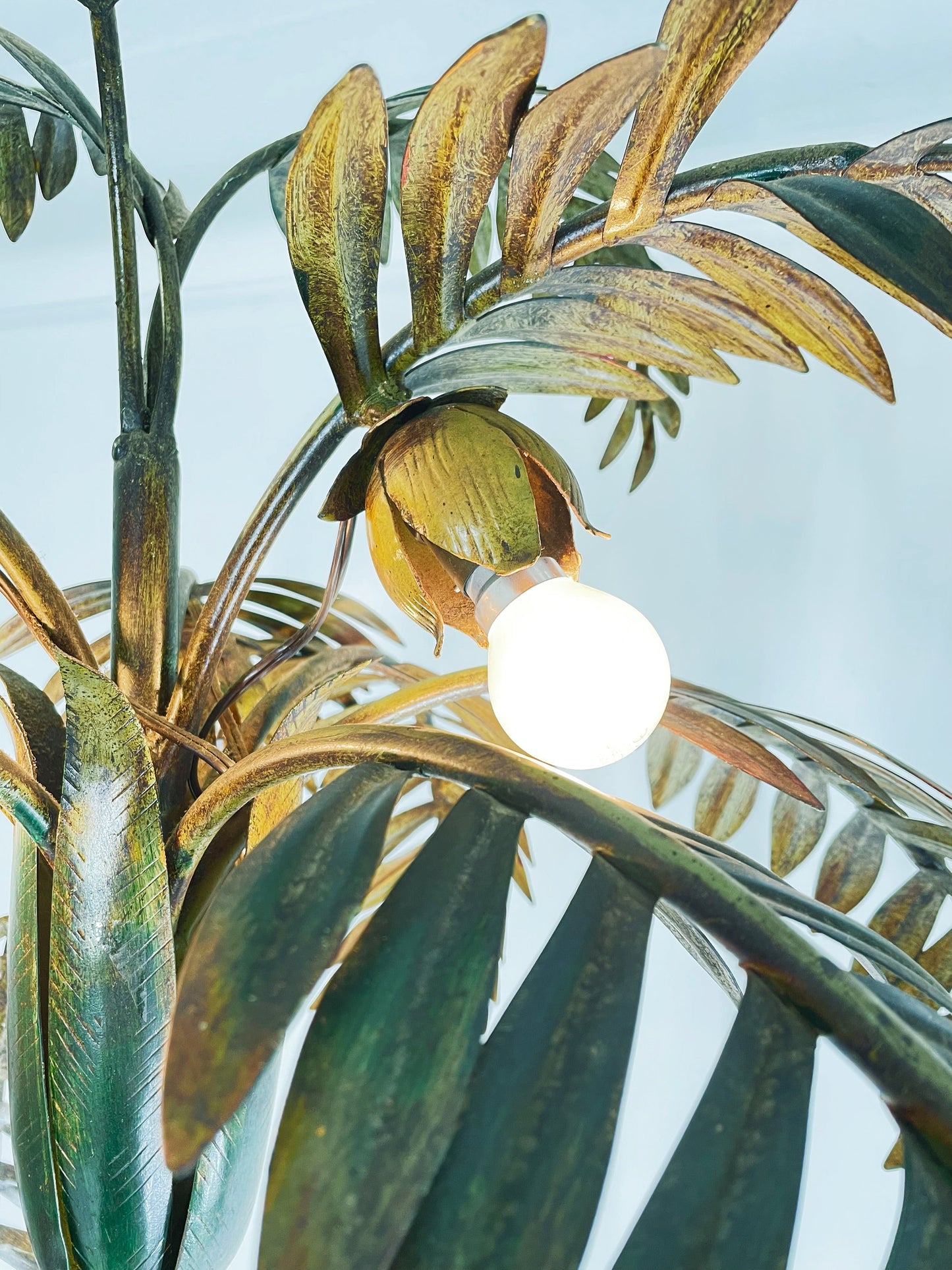 Palm Tree Floor Lamp, Handcrafted Painted Metal, France, 1920s