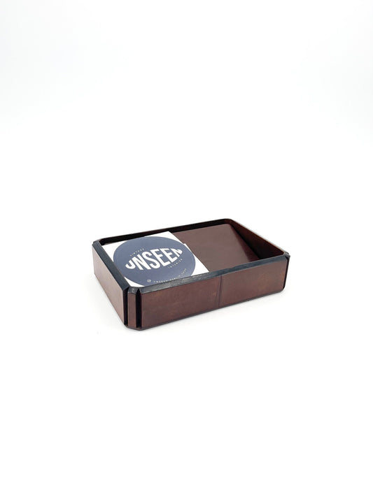 Handcrafted Leather Desk Organizer, Italy, 1980s