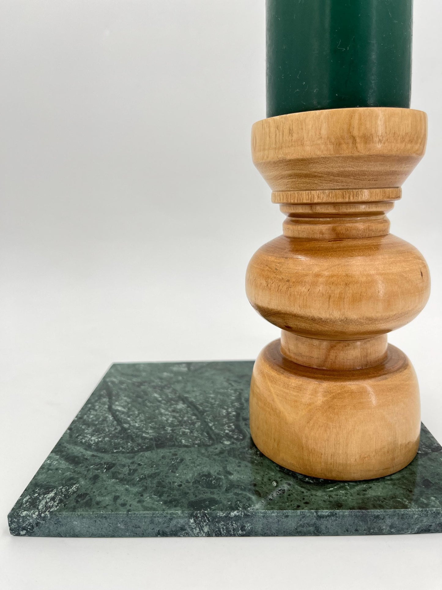 Vintage Scandinavian wood candle holder, 1960s, turned wood candle holder for home decor