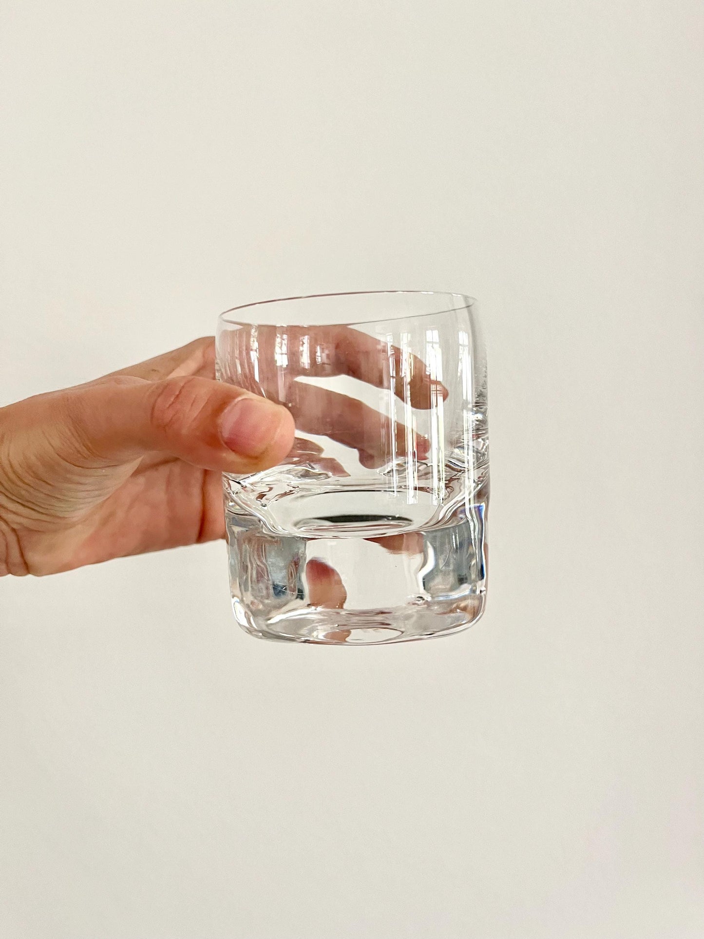 Vintage Pitagora shot glasses by Marco Zanuso for Arnolfo Di Cambio, Italy 1969, Pitagora series clear glass set