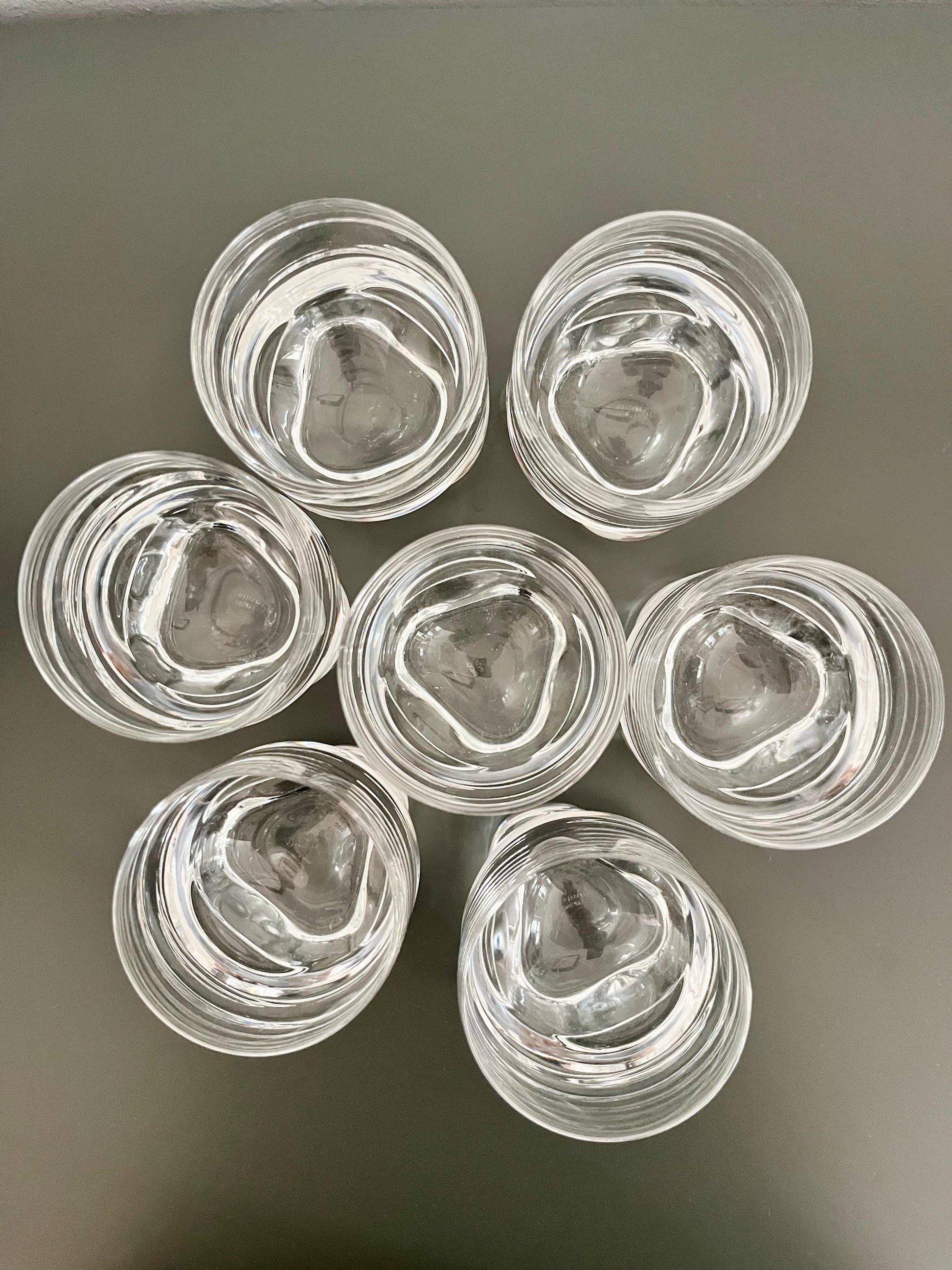 Vintage Pitagora shot glasses by Marco Zanuso for Arnolfo Di Cambio, Italy 1969, triangular-base geometric shot glasses