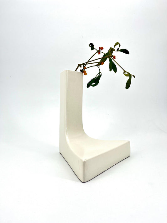 White Ceramic Vase by Parravicini, Italy 1970