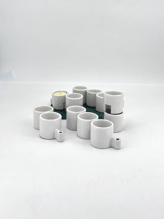 White Ceramic Modular Candle Decor by Ehlen Johansson for Ikea, 1990s