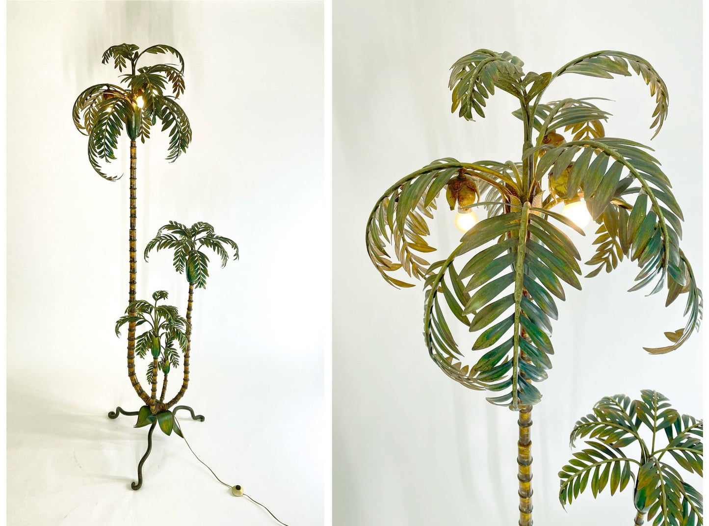 Palm Tree Floor Lamp, Handcrafted Painted Metal, France, 1920s