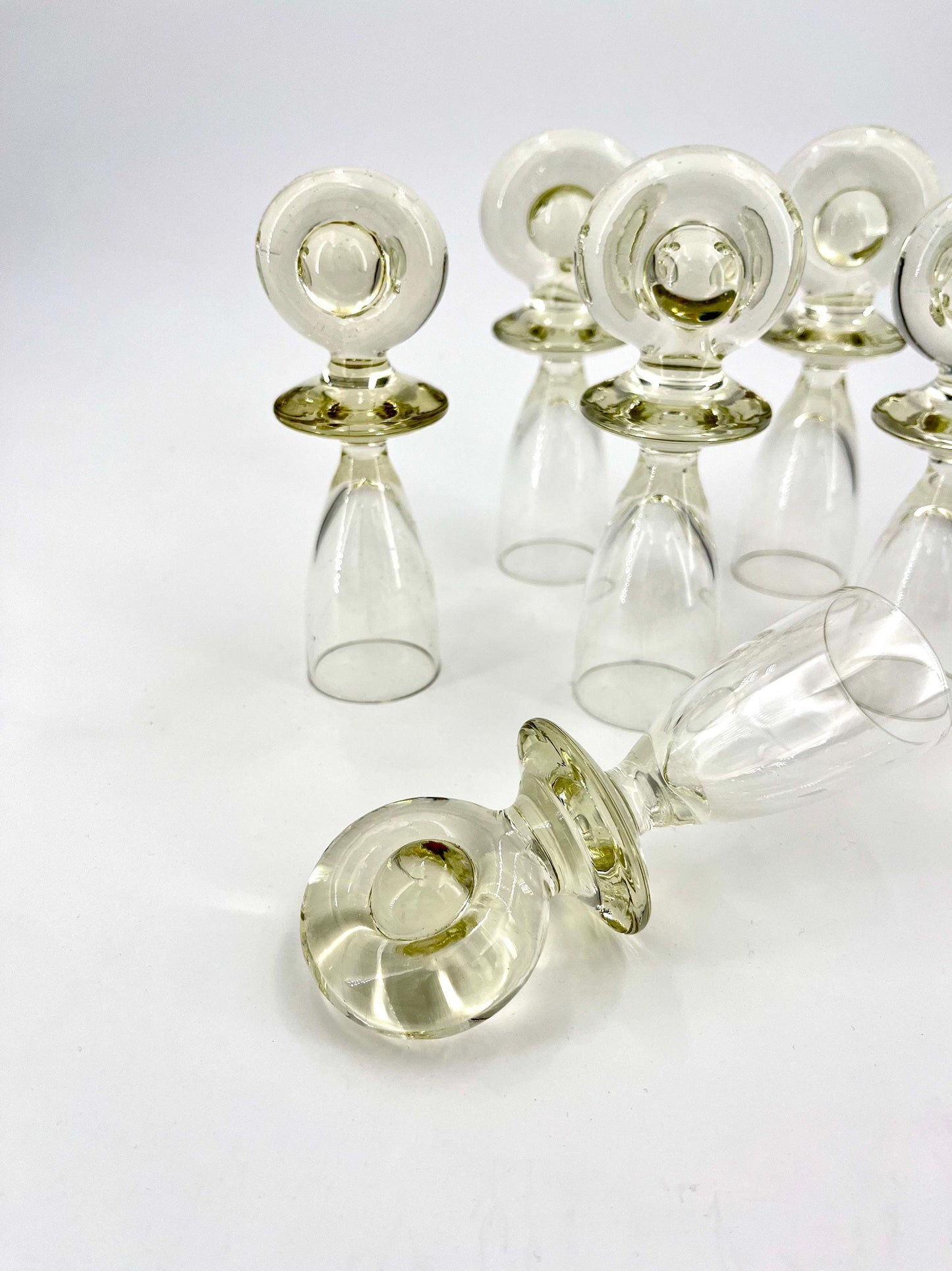 Vintage Peill & Putzler Portobello shot glasses, Germany 1970s, retro 1970s shot glass set, air-pocket glass