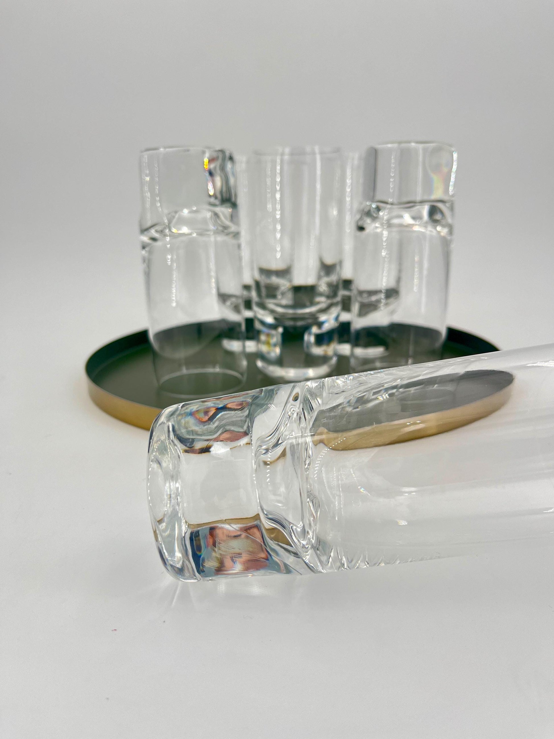 Vintage Pitagora high tumblers by Marco Zanuso for Arnolfo Di Cambio, Italy 1969, Italian design tumblers with triangular foot