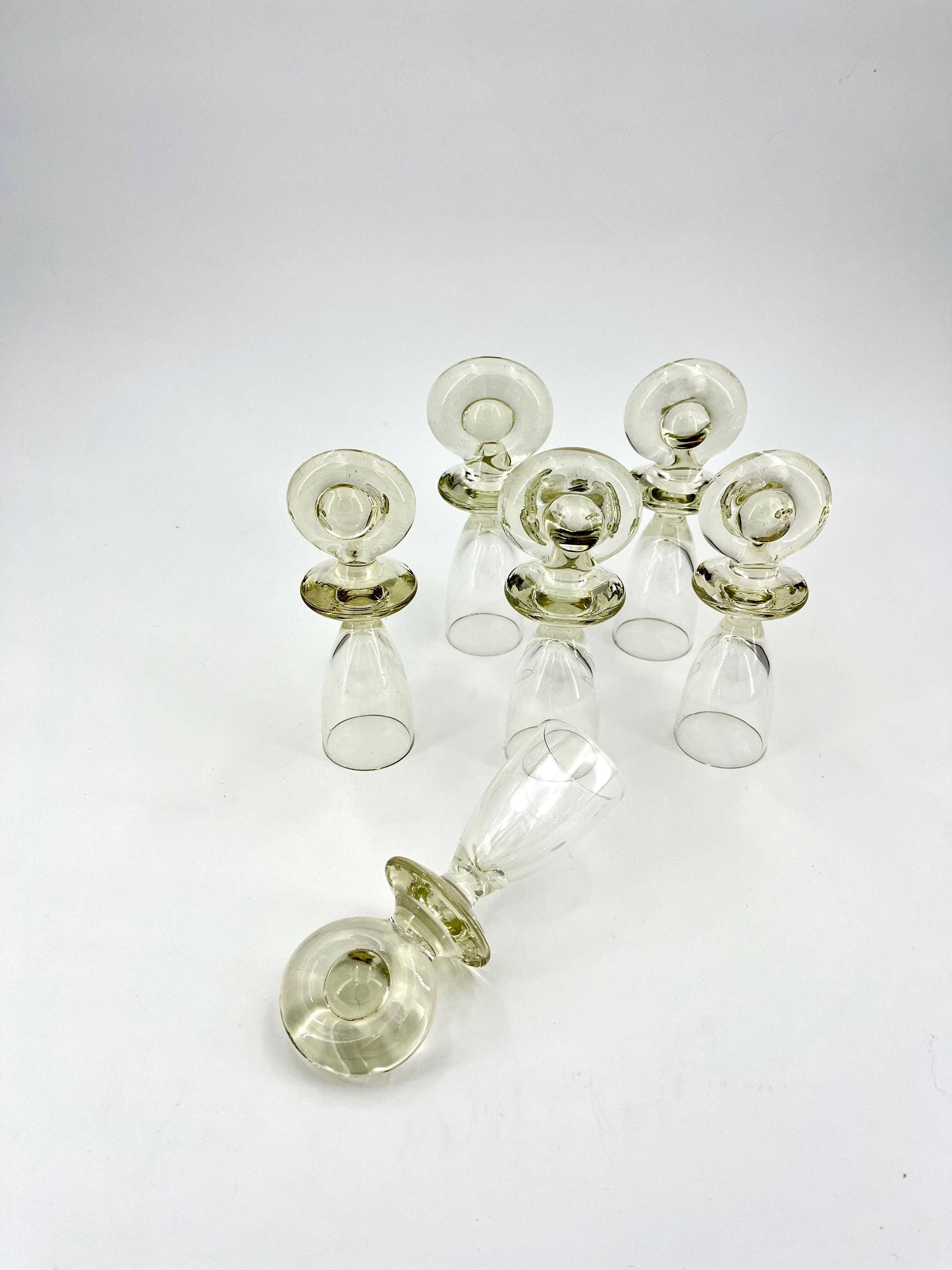 Vintage Peill & Putzler Portobello shot glasses, Germany 1970s, Portobello series clear glass shot glasses