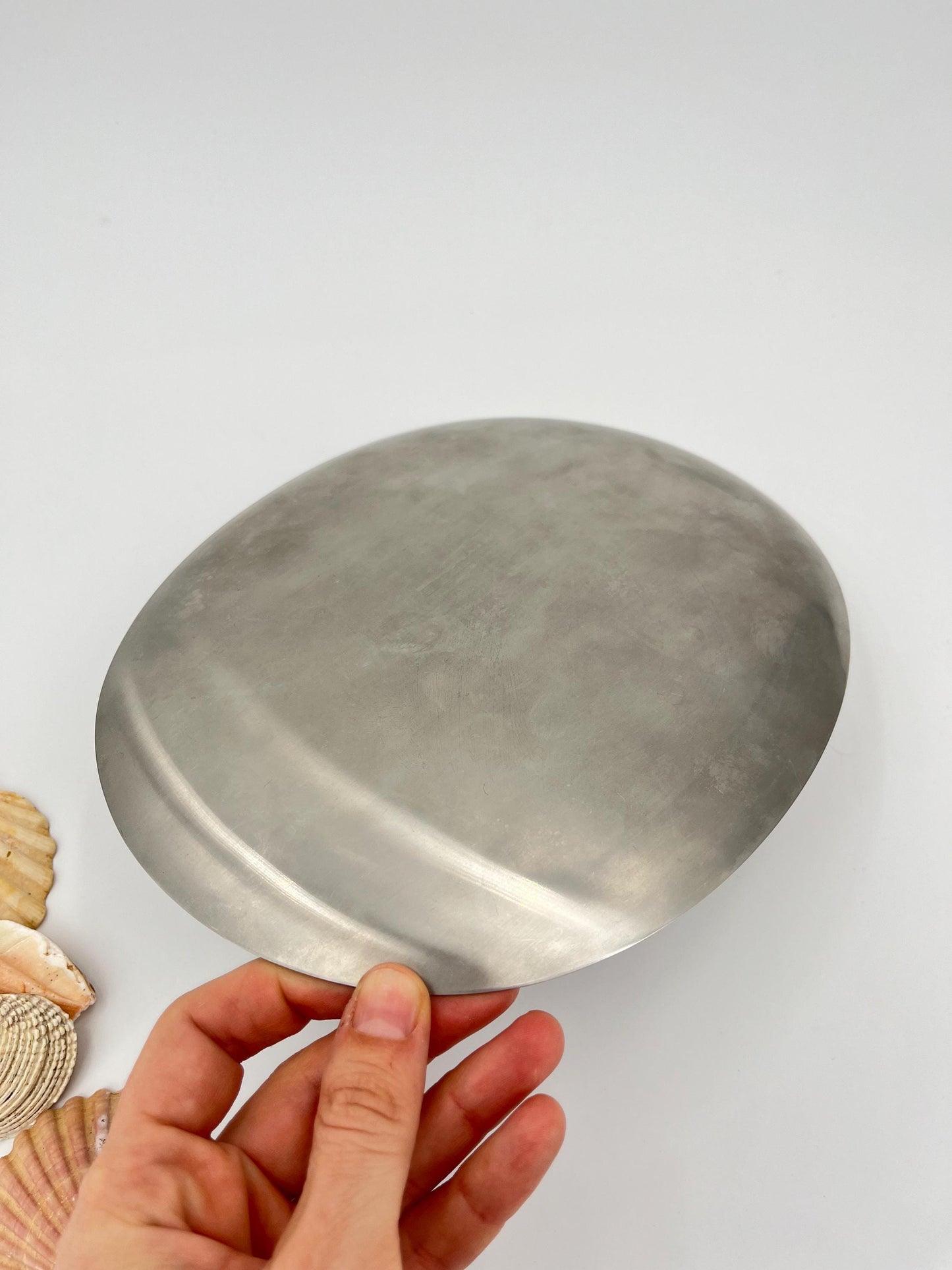 Steel Plate with Bronze Shell Design, Sambonet, Italy, 1980a