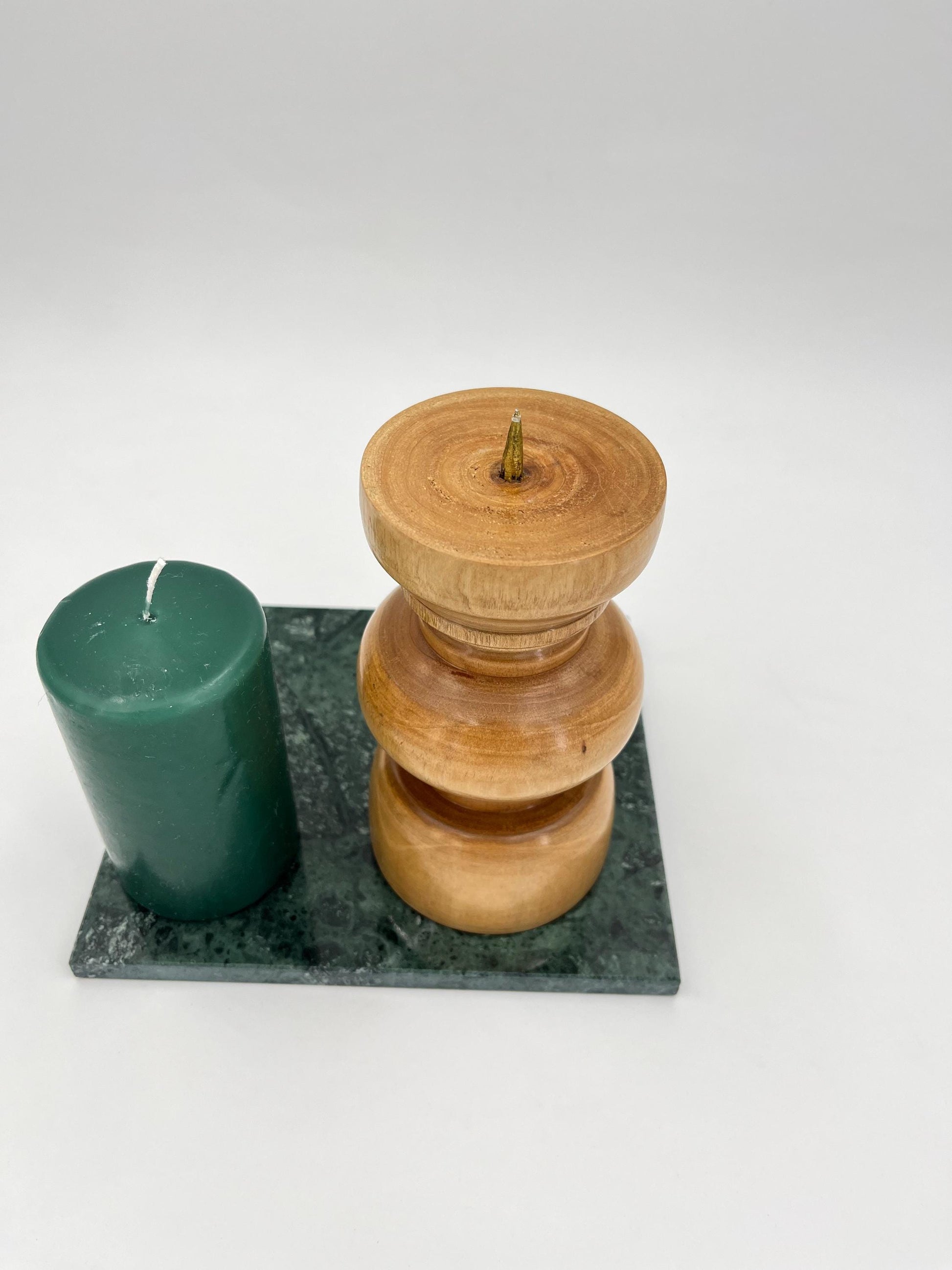 Vintage Scandinavian wood candle holder, 1960s, mid-century Scandinavian wood candleholder