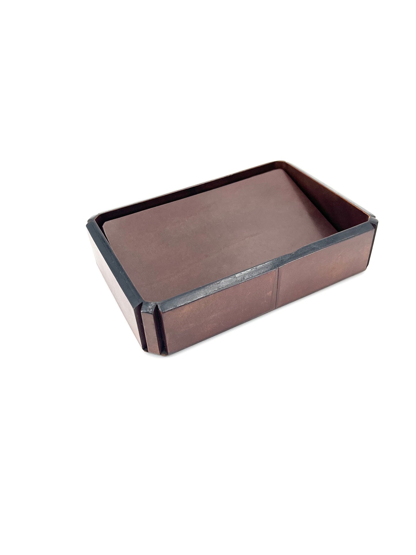 Handgefertigter Schreibtischorganizer aus Leder, Italien, 1980er Jahre