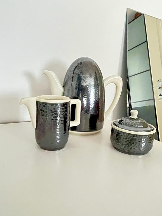 Art Deco Ceramic Teapot & Sugar Bowl Set, Germany