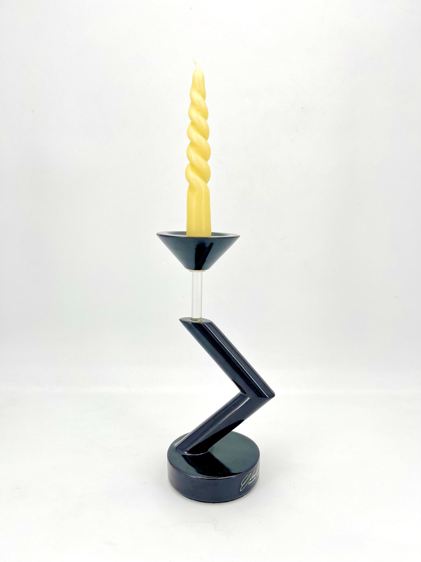 Schwarzer Keramik-Kerzenhalter im Space-Age-Stil von Oberhoffer Nr. 1497, Deutschland, 1970er Jahre