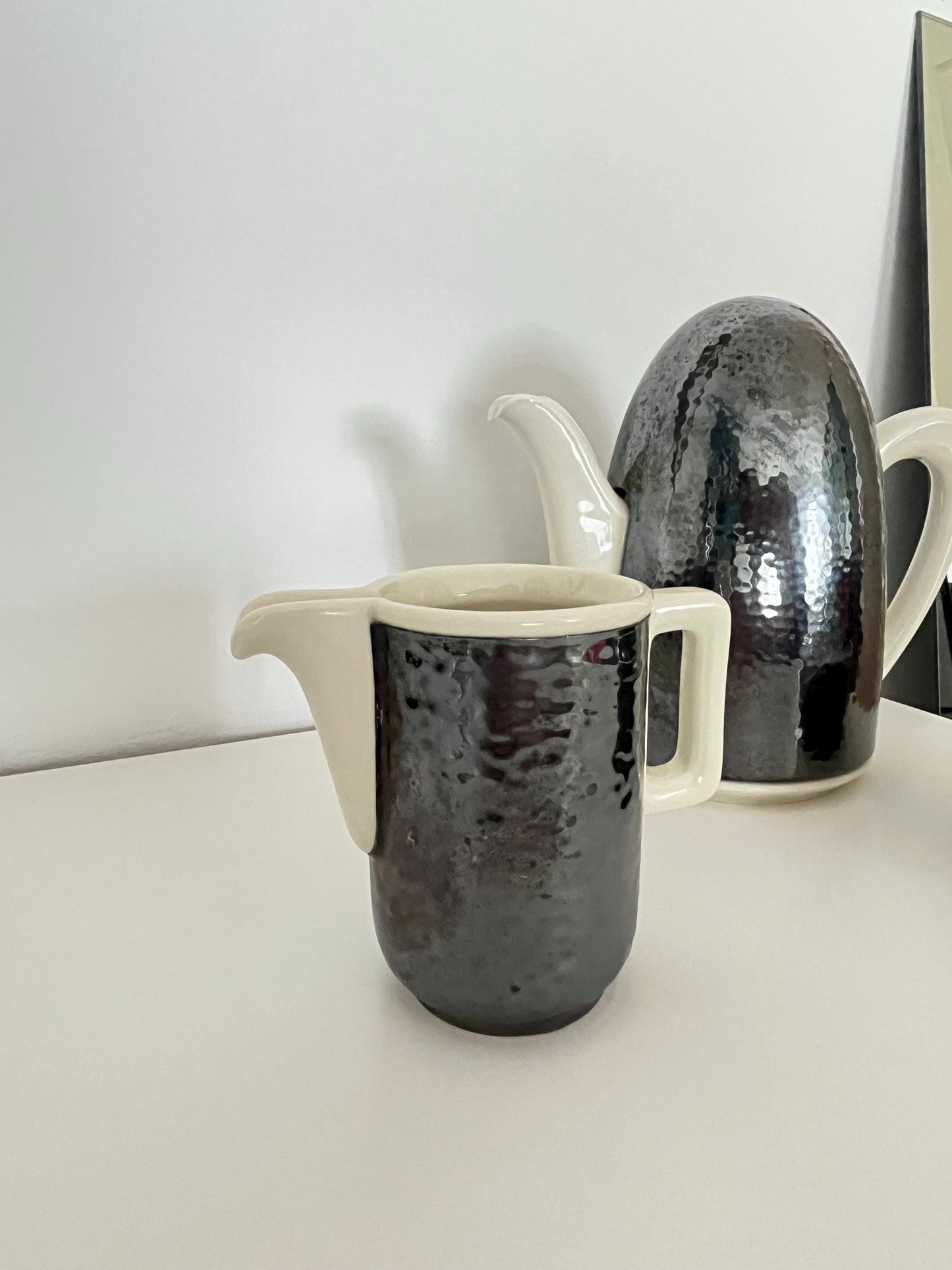 Art-déco-Teekannen- und Zuckerdosen-Set aus Keramik, Deutschland
