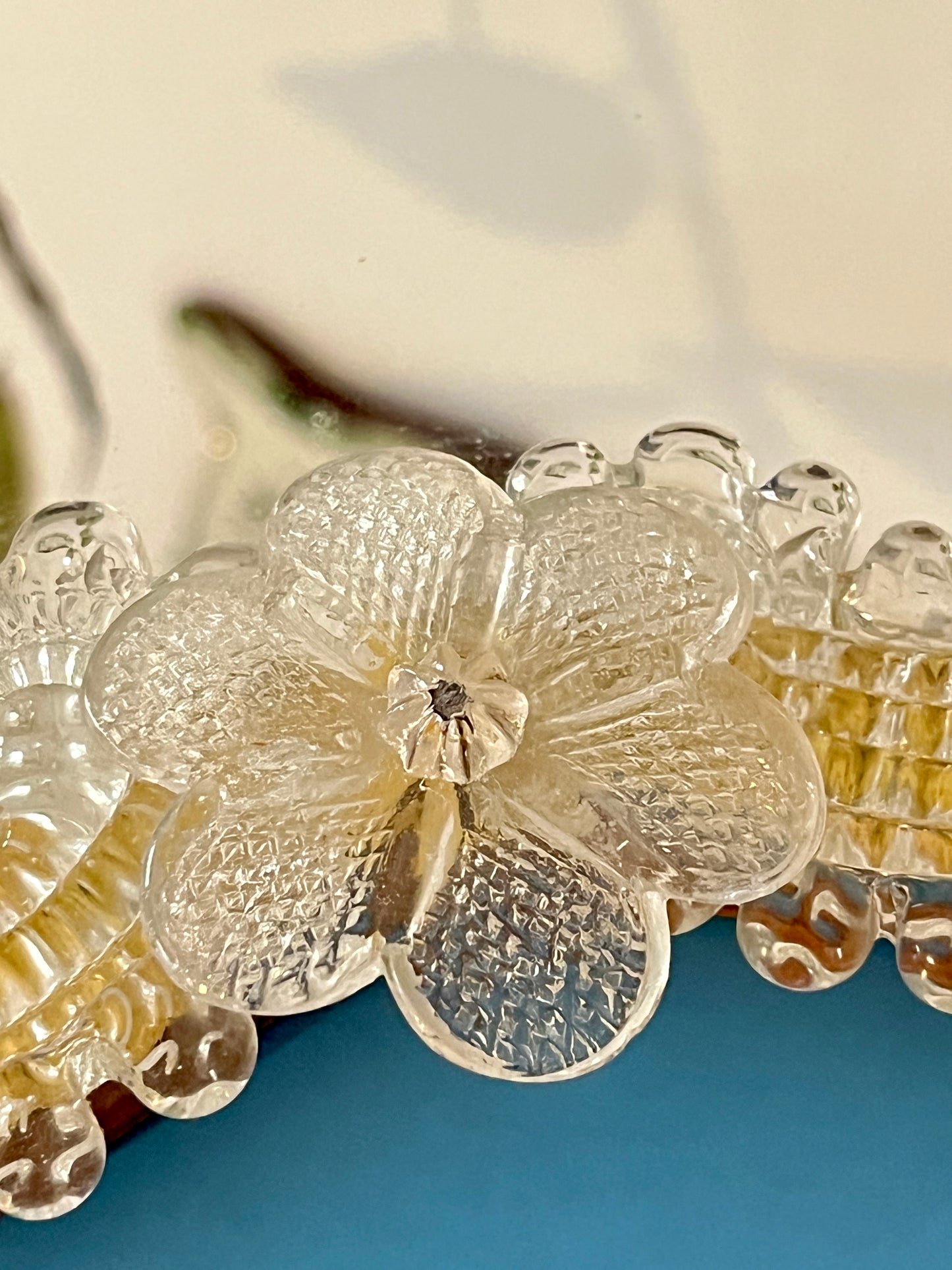 Murano Glass Floral Wall Mirror, Italy, 1970s