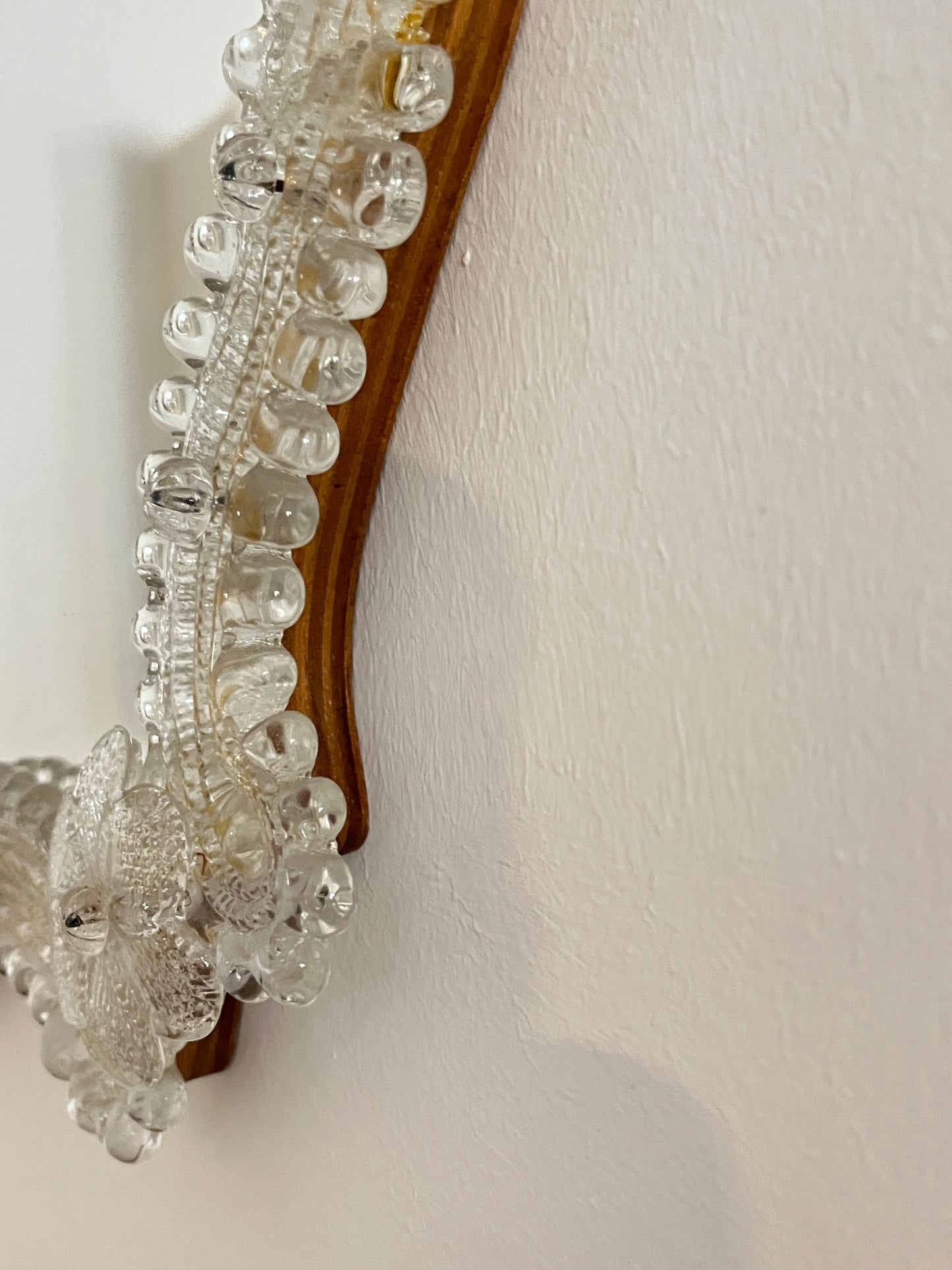 Murano Glass Floral Wall Mirror, Italy, 1970s