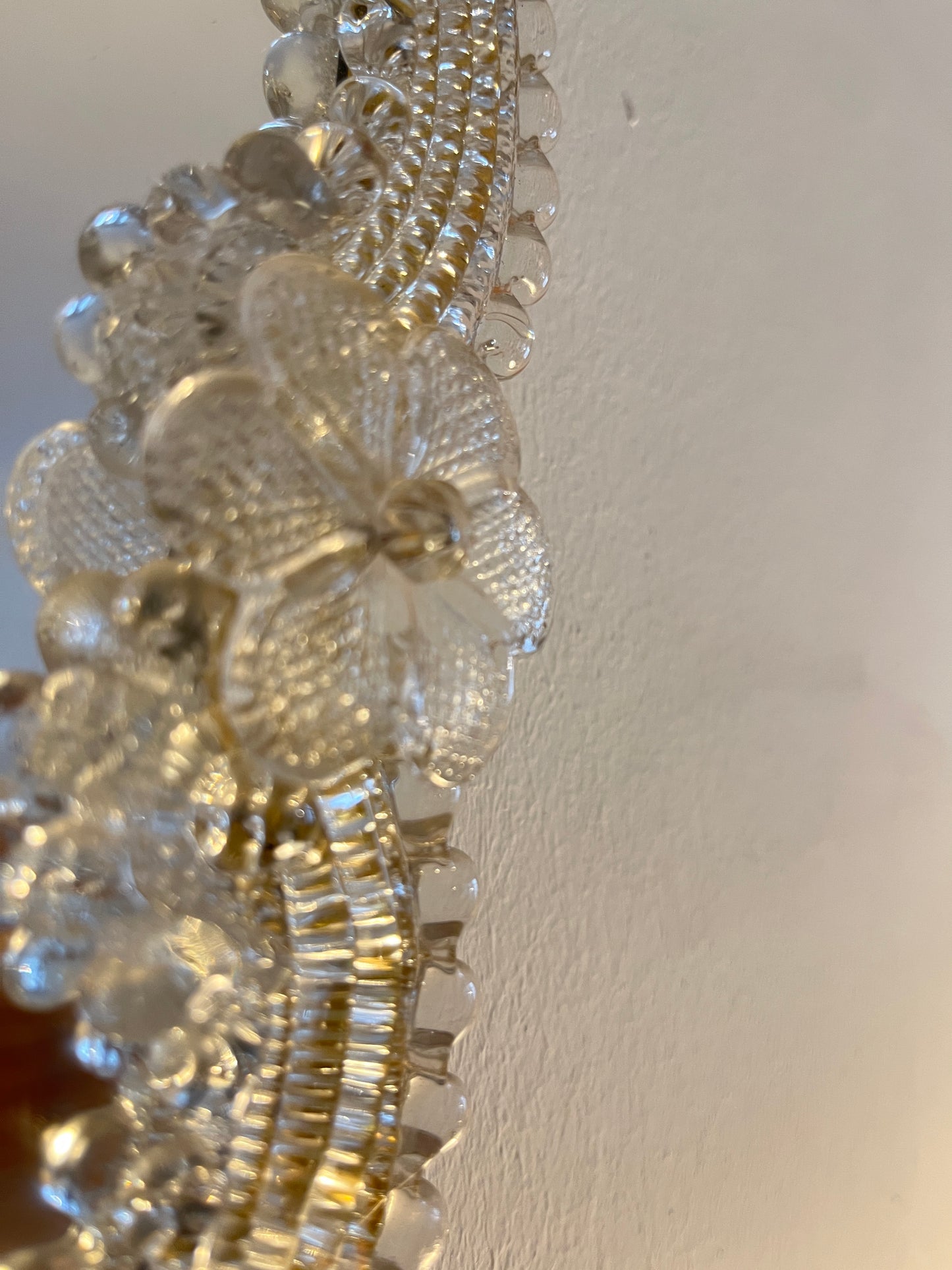Murano Glass Floral Wall Mirror, Italy, 1970s