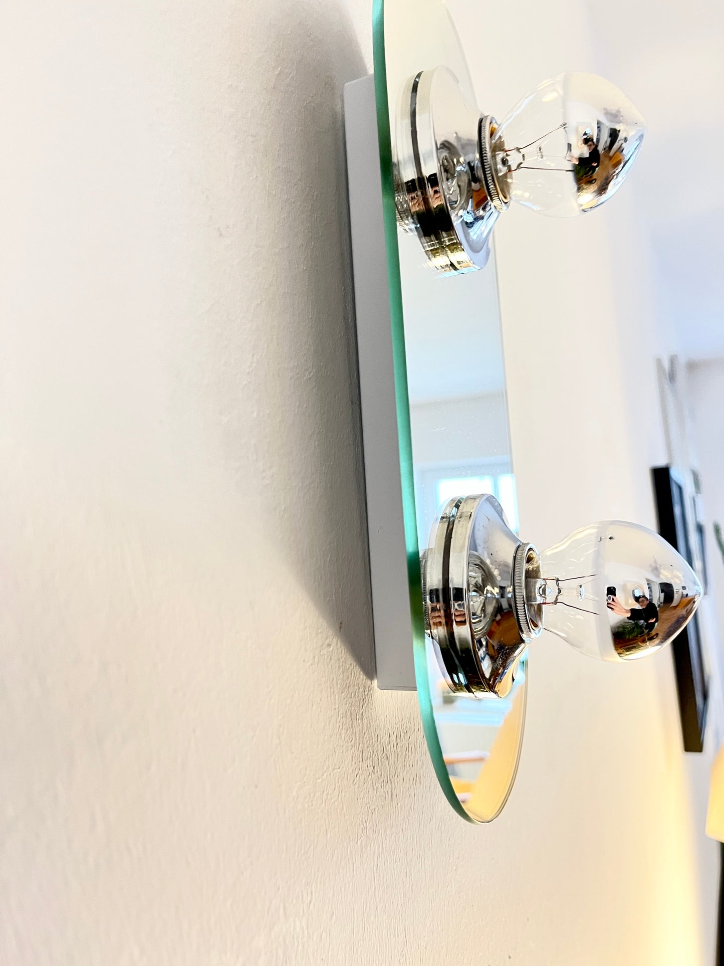 Vintage EGLO Wall Lamp, Mirrored Glass & Metal Sconce, Germany, 1980s