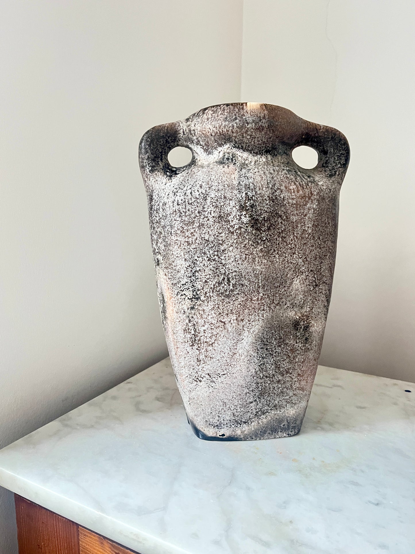 Vintage Lava Style Grey Brown Amphora Vase, West Germany, 1970s