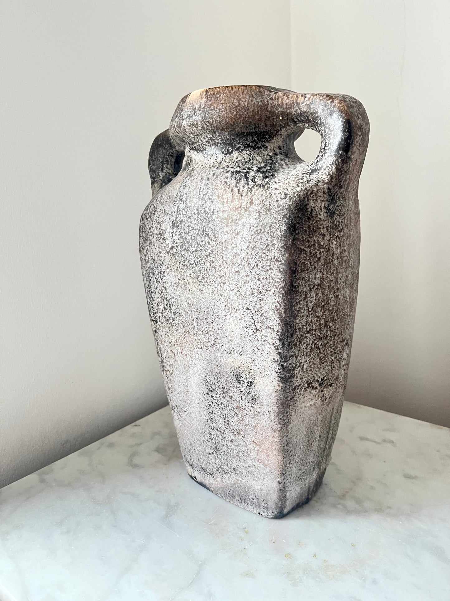 Vintage Lava Style Grey Brown Amphora Vase, West Germany, 1970s