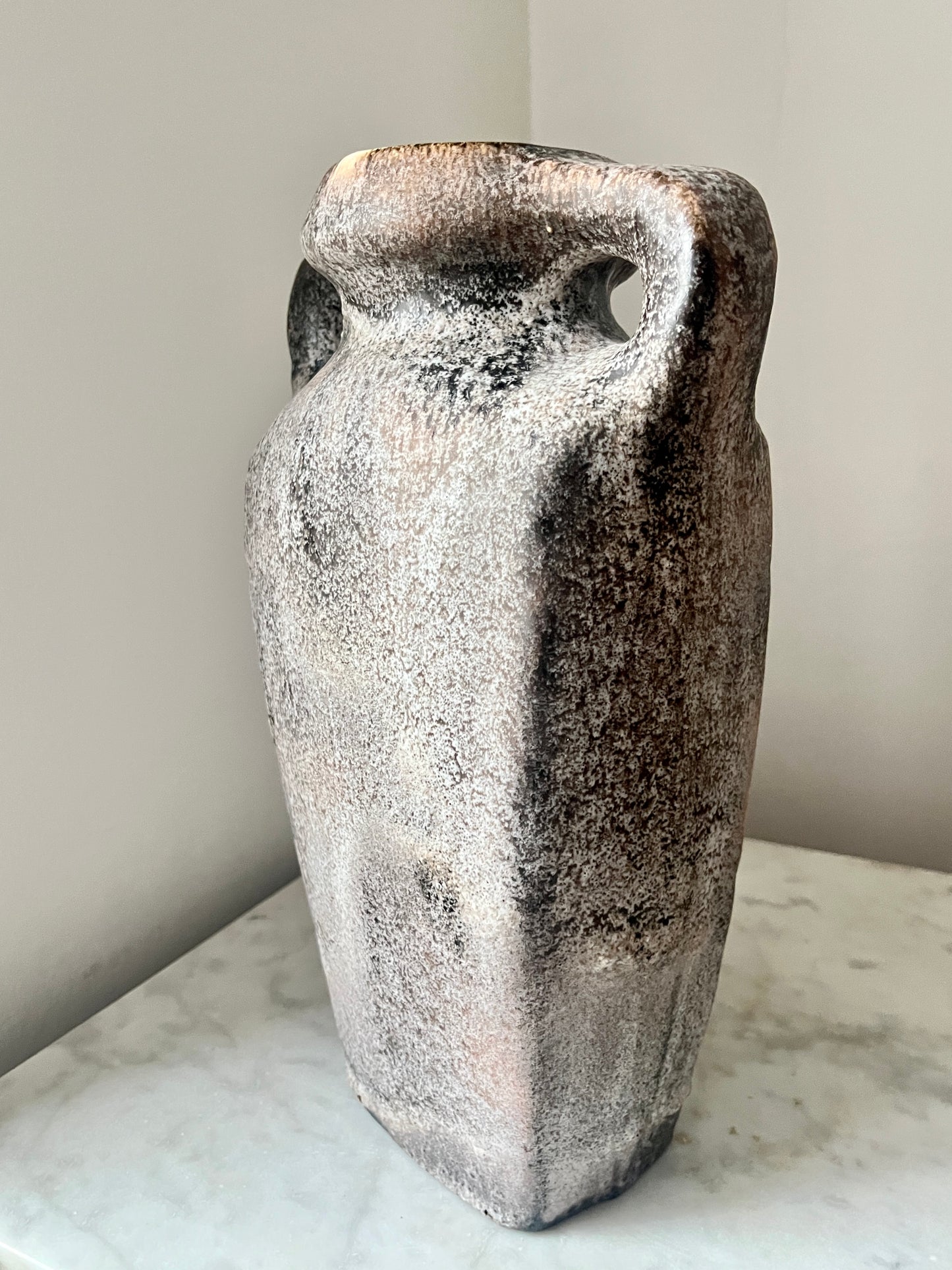 Vintage Lava Style Grey Brown Amphora Vase, West Germany, 1970s