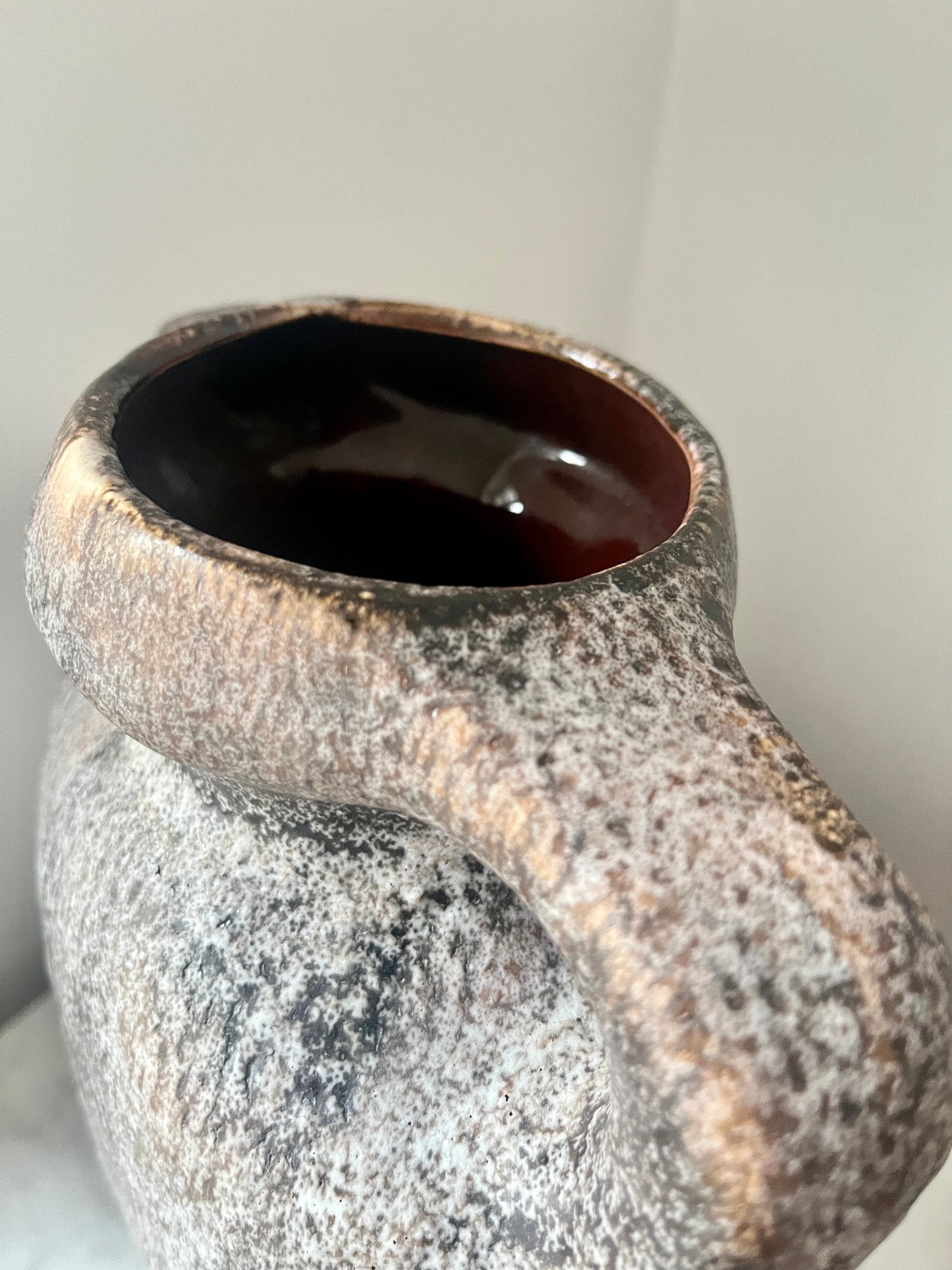 Vintage Lava Style Grey Brown Amphora Vase, West Germany, 1970s
