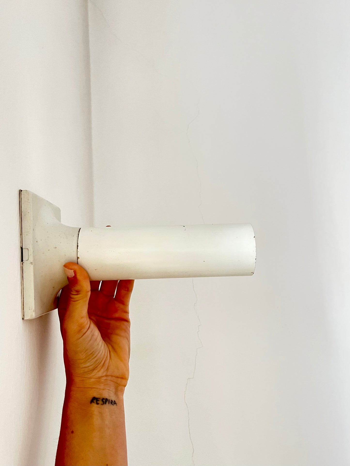 White Metal Wall/Ceiling Lamps by Rolf Krüger for Staff, Germany, 1970s