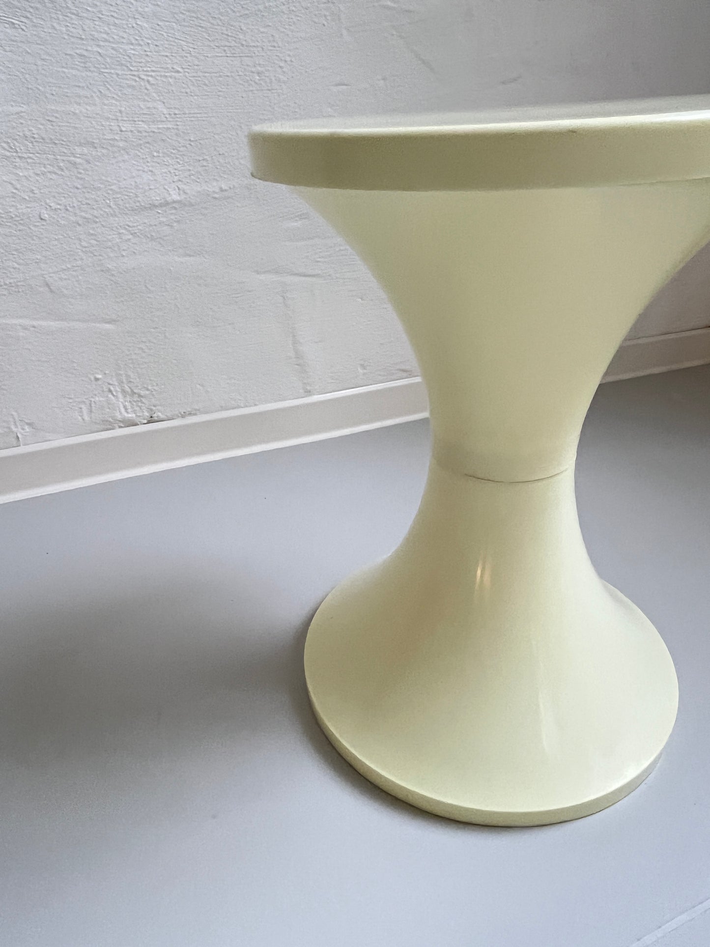 GDR Space Age Tulip Storage Stool, Butter Yellow, 1970s
