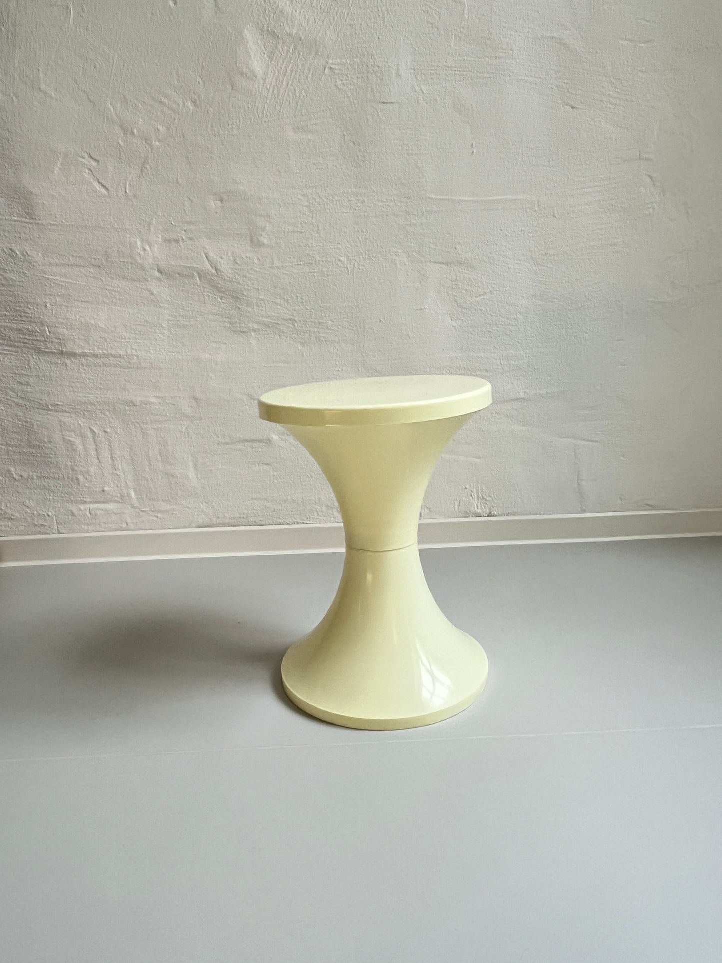 GDR Space Age Tulip Storage Stool, Butter Yellow, 1970s