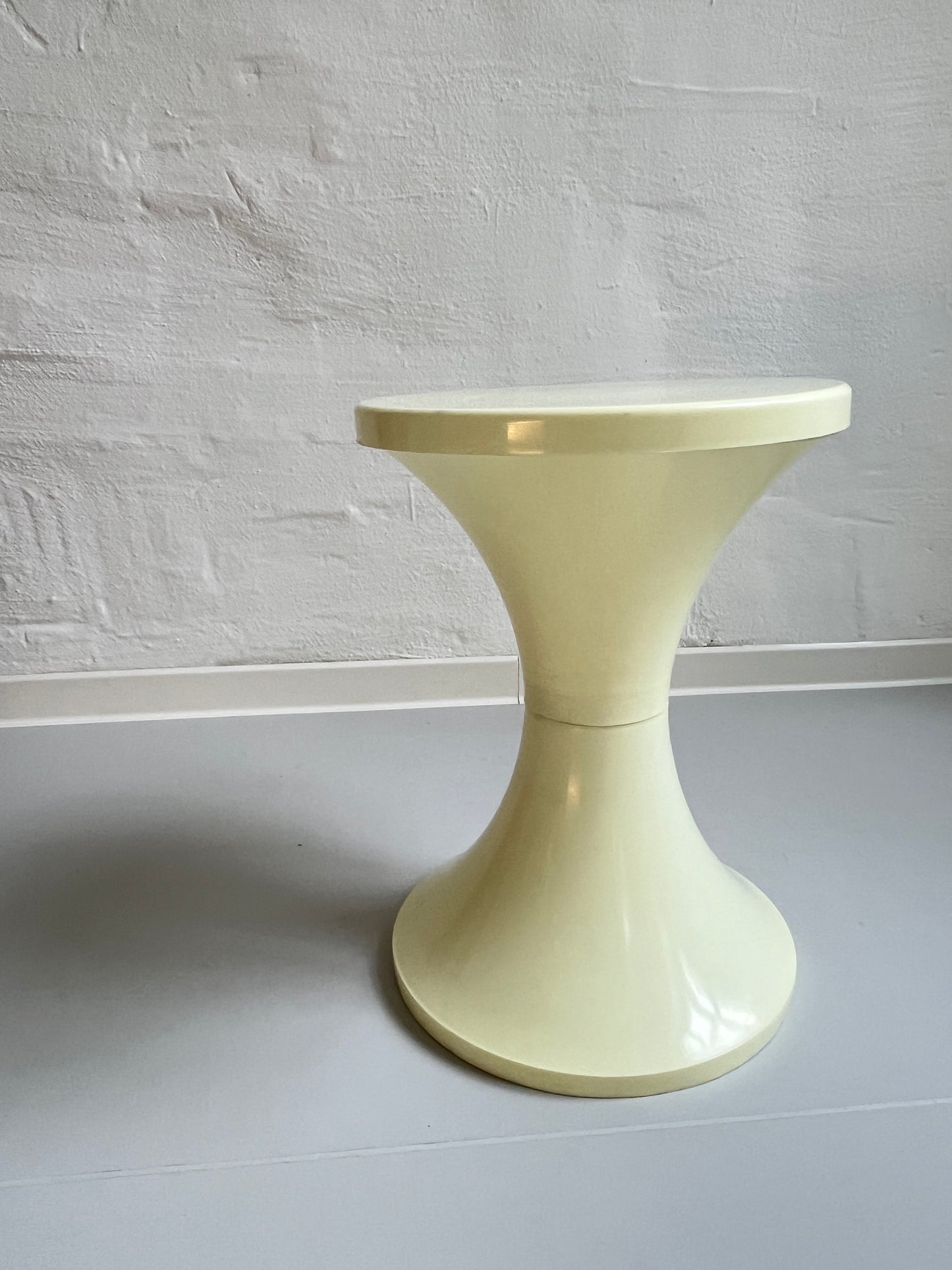 GDR Space Age Tulip Storage Stool, Butter Yellow, 1970s