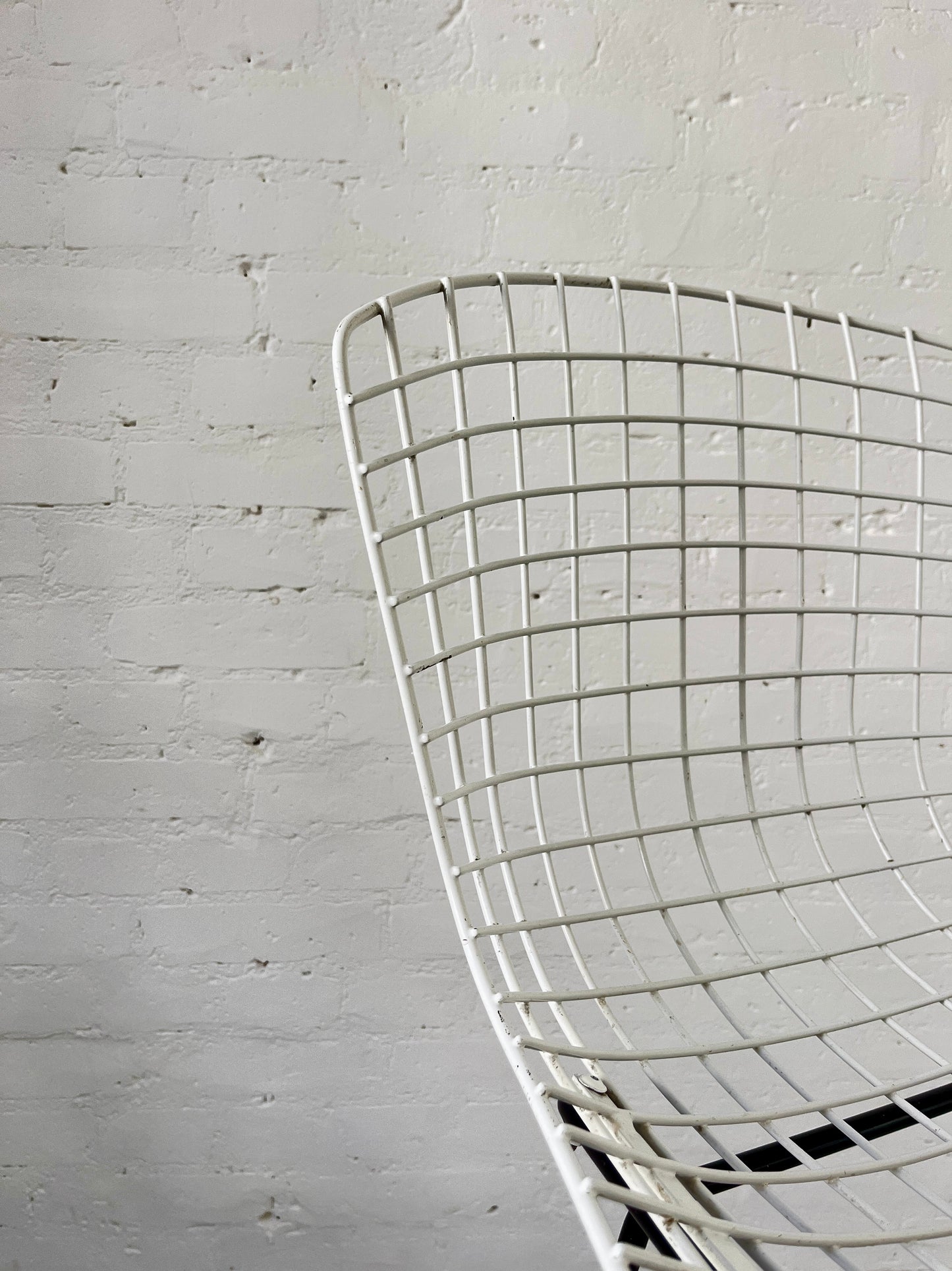 Vintage Bertoia Bar Stool by Knoll International, White Wire, 1970s