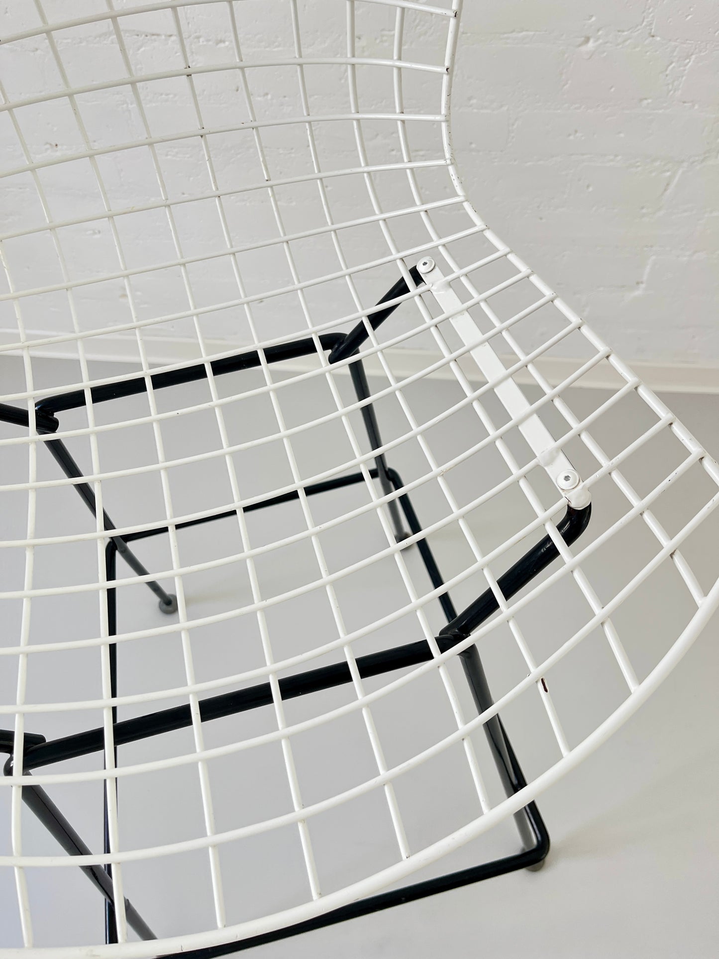 Vintage Bertoia Bar Stool by Knoll International, White Wire, 1970s