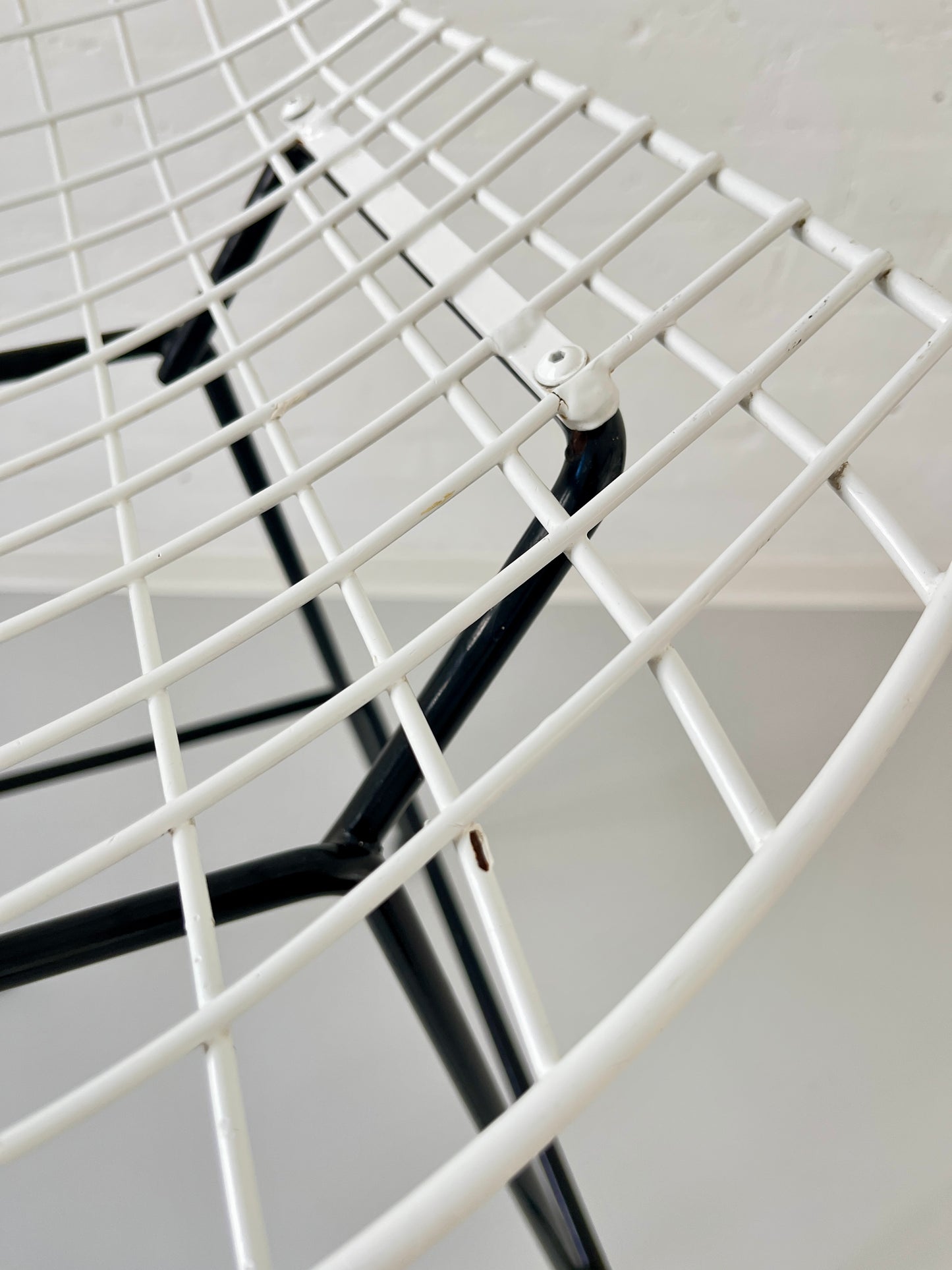 Vintage Bertoia Bar Stool by Knoll International, White Wire, 1970s