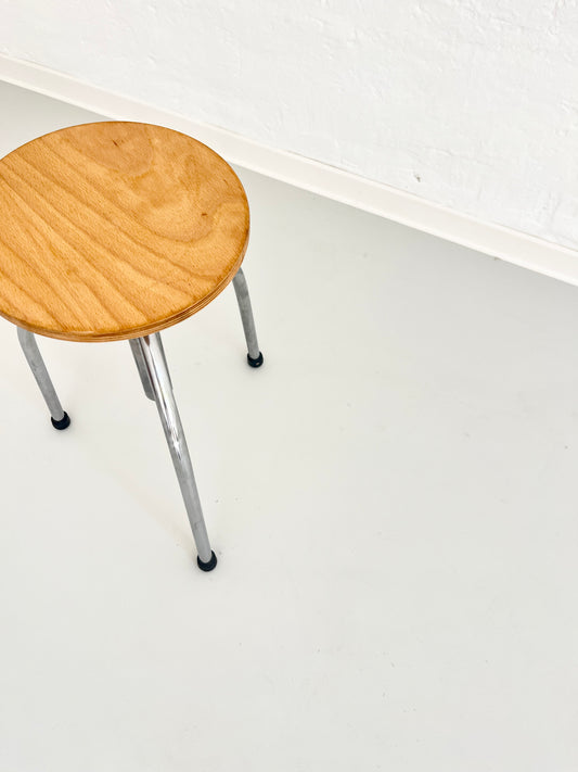 Vintage Industrial Workshop Stool, Adjustable Tripod, 1960s–70s