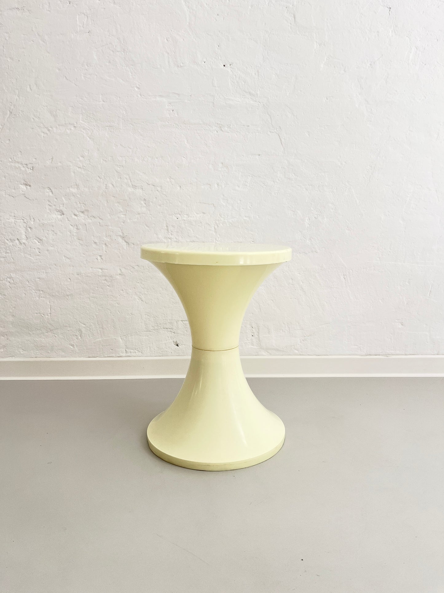 GDR Space Age Tulip Storage Stool, Butter Yellow, 1970s