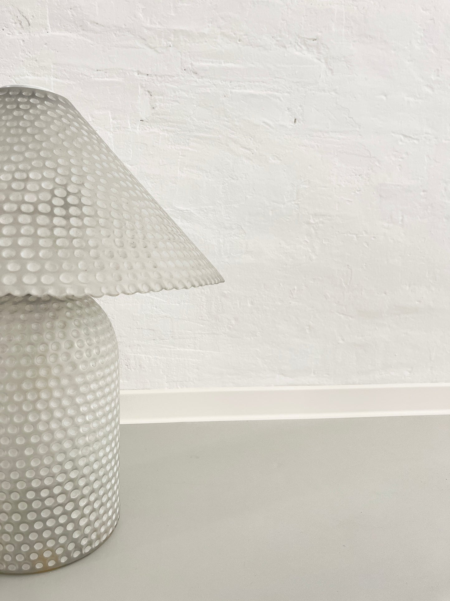 Peill & Putzler White Glass Table Lamp, Germany, 1970s