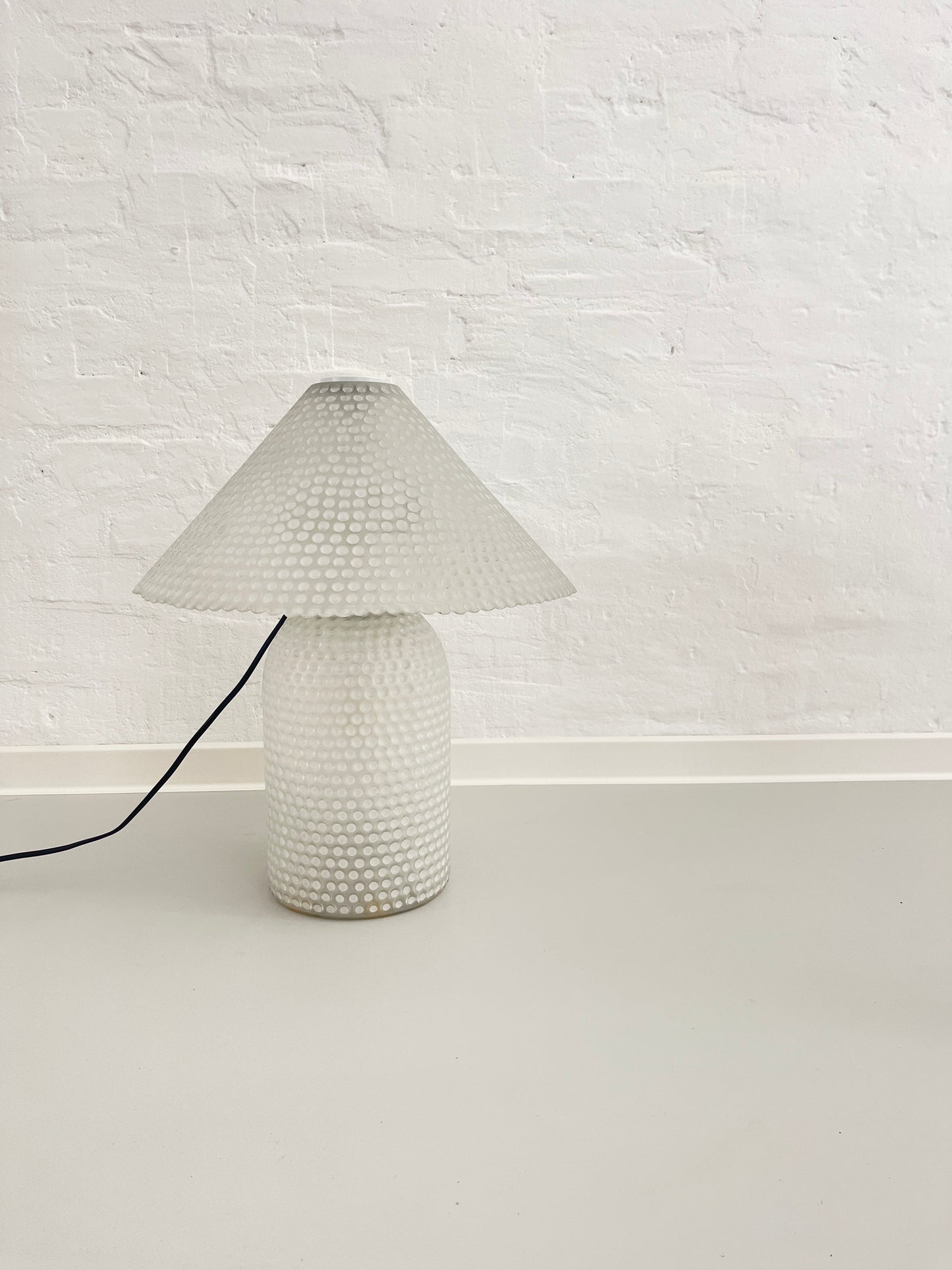 Peill & Putzler White Glass Table Lamp, Germany, 1970s