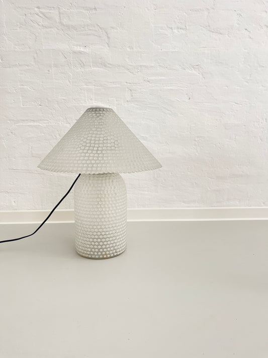 Peill & Putzler White Glass Table Lamp, Germany, 1970s