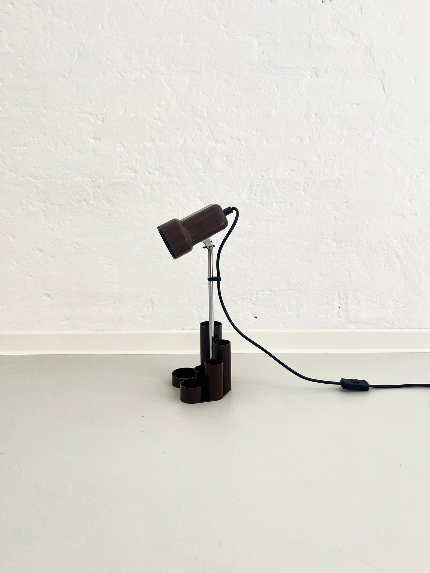 Space Age Desk Lamp with Integrated Organizer, Brown, 1970s