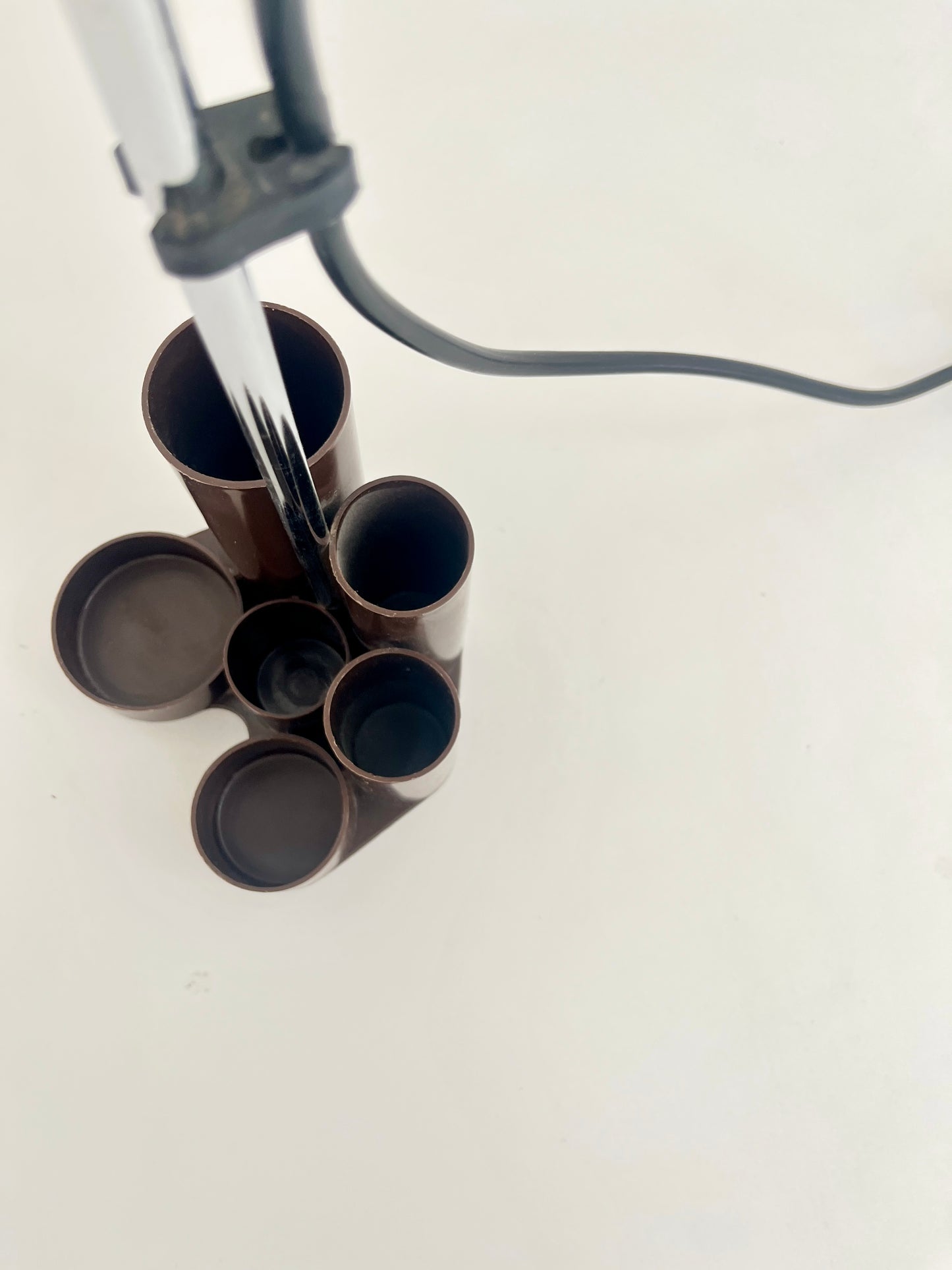 Space Age Desk Lamp with Integrated Organizer, Brown, 1970s