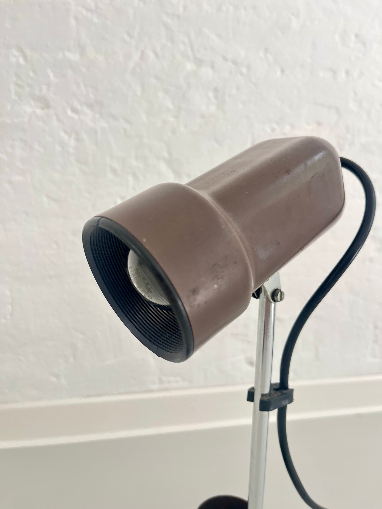 Space Age Desk Lamp with Integrated Organizer, Brown, 1970s